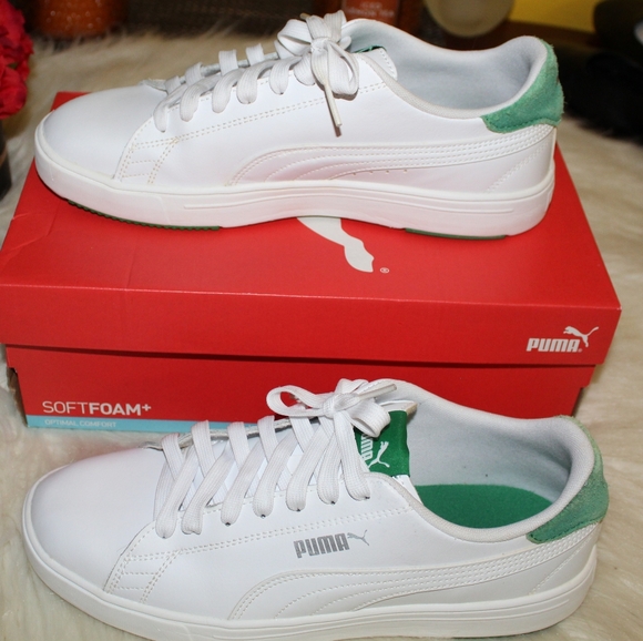 PUMA Women's 11 Serve Pro Lite SoftFoam+ White Green Tennis Shoes Sneakers - Picture 14 of 16